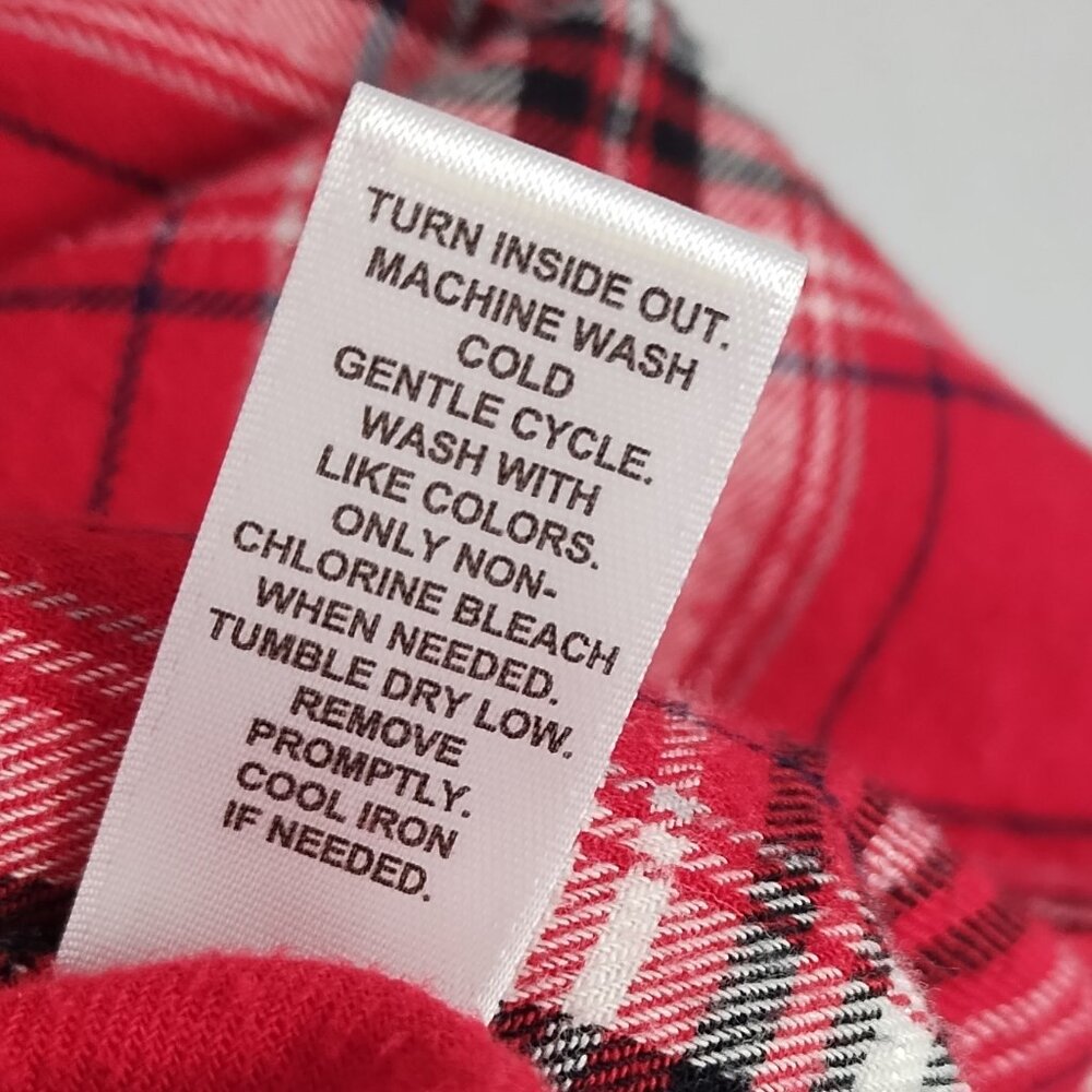 Cato Women's Red Plaid Long-Sleeve Half Button Flannel Tunic Length Size M - Picture 8 of 11